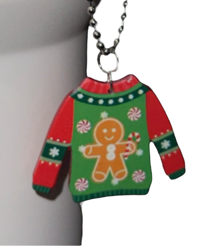 Ugly Sweater Gingerbread Handle Charm