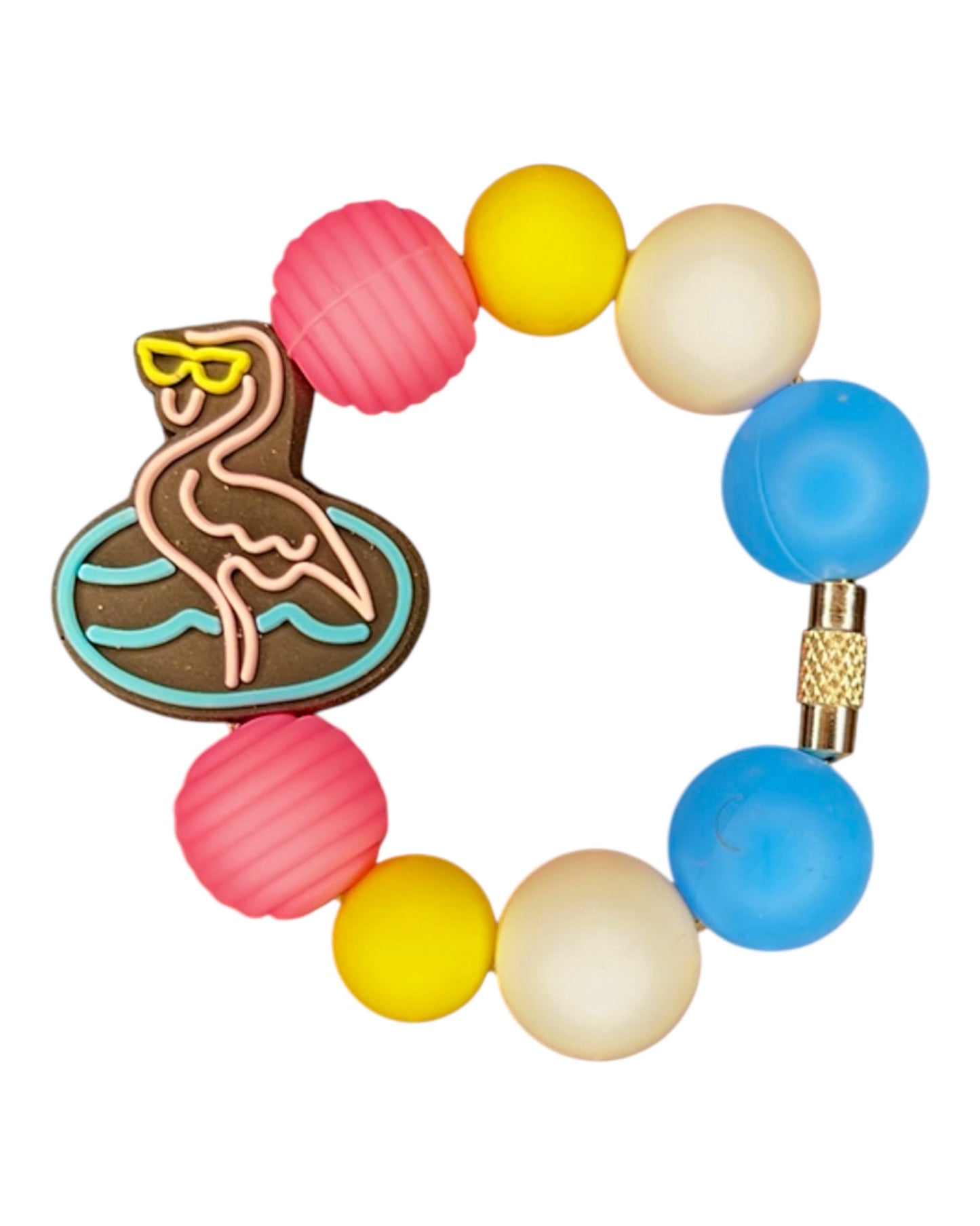 Neon Flamingo Handle Charm