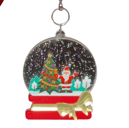 Santa Snowglobe Handle Charm