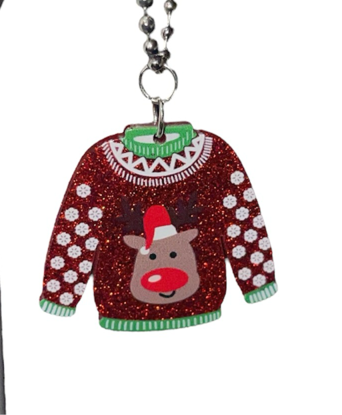 Ugly Sweater Reindeer Handle Charm