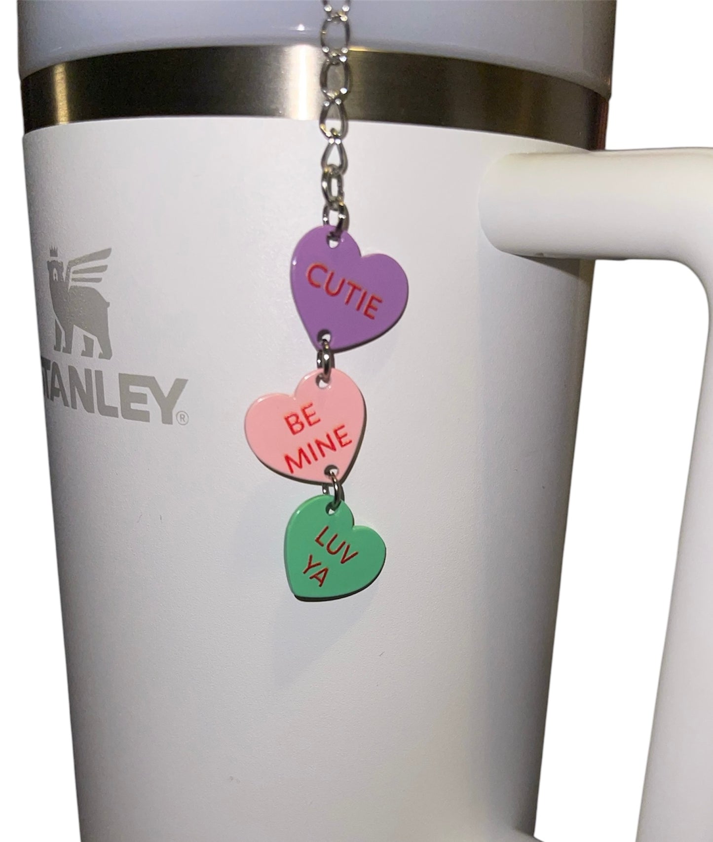 Triple Heart Straw Charm