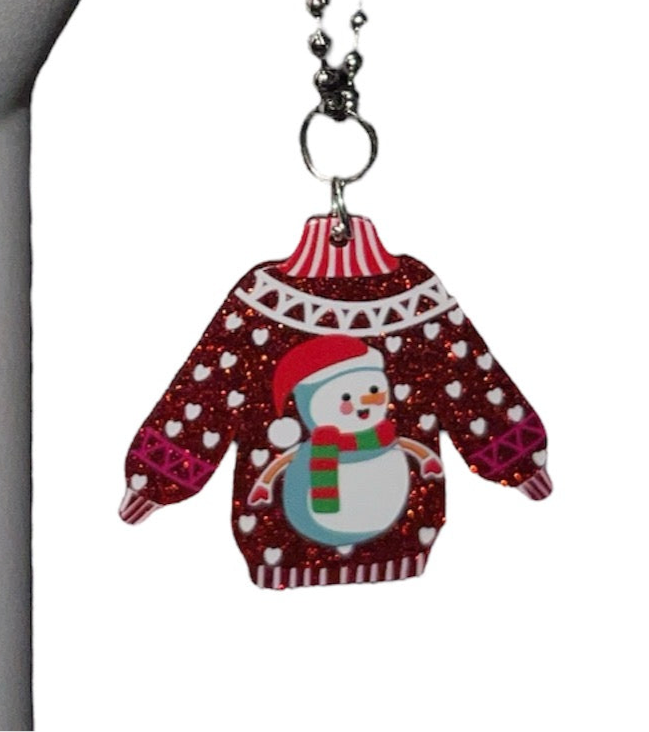 Ugly Sweater Snowman Handle Charm