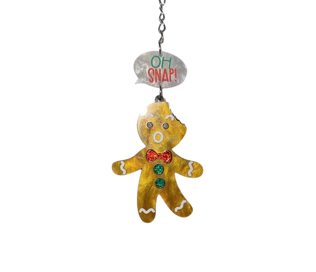 Gingerbread “Oh Snap” Straw Charm