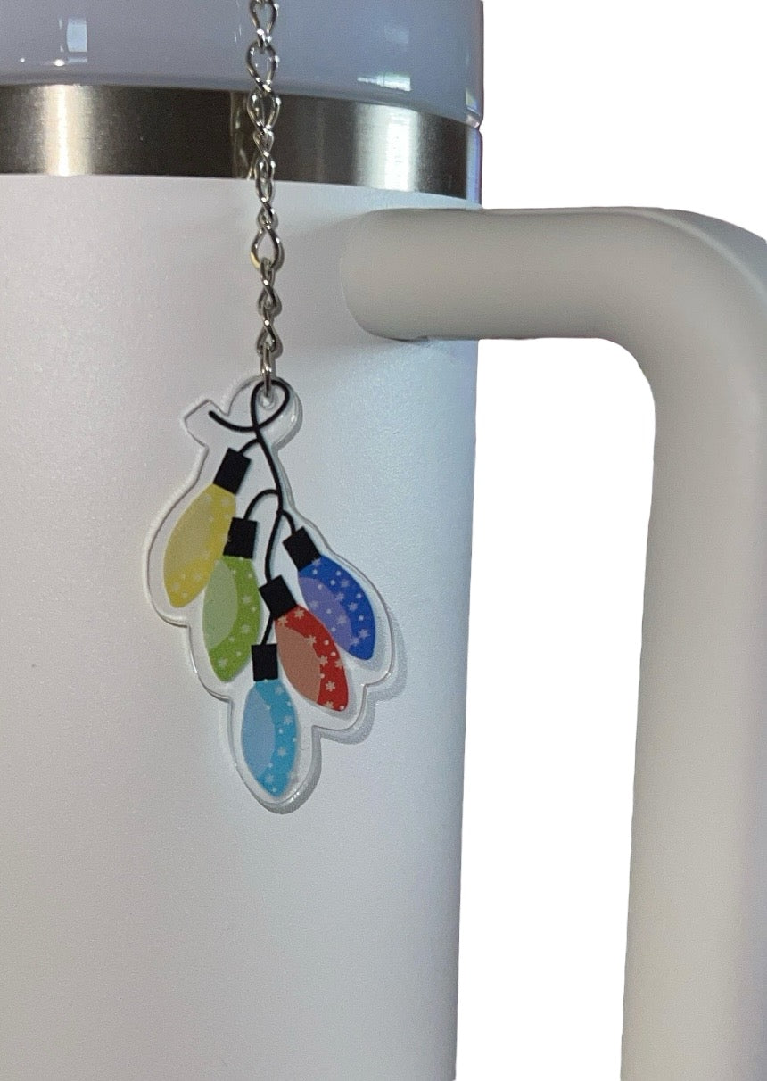 Christmas Lights Straw Charm