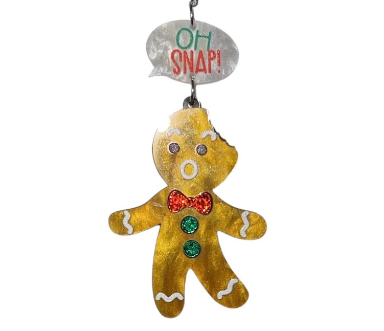 Gingerbread “Oh Snap” Straw Charm