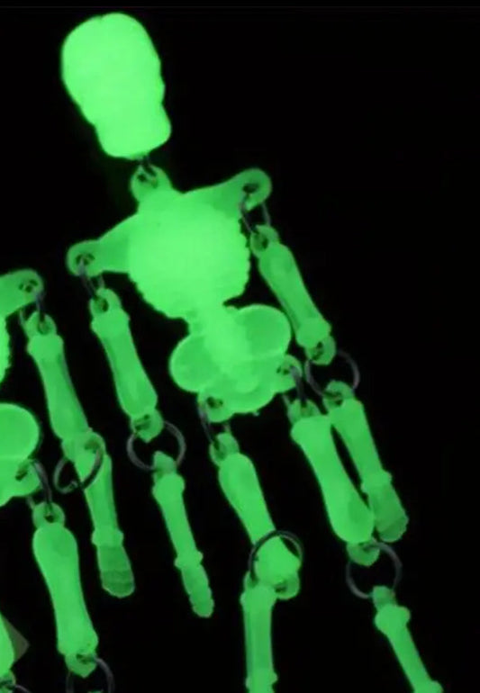 Glow in the Dark Skeleton Straw Charm