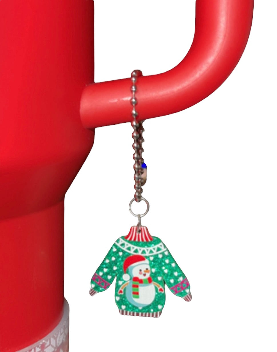 Ugly Sweater Snowman Handle Charm