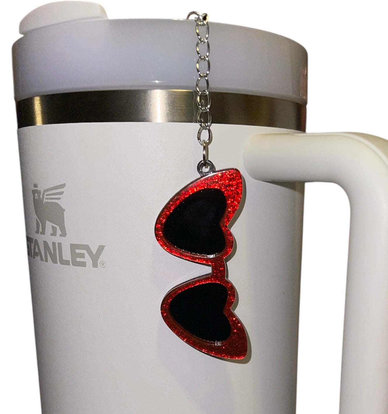 Heart Sunglasses Straw Charm