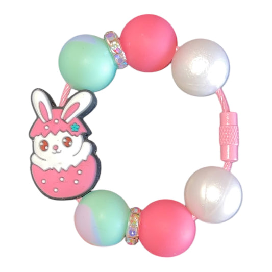 Pink Bunny Handle Charm