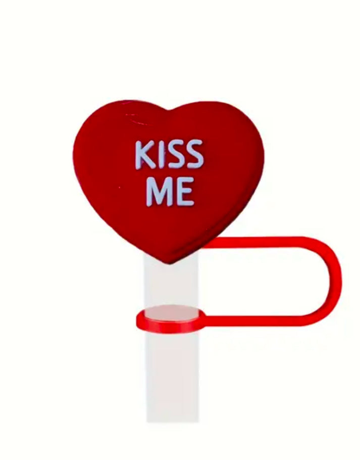 Kiss Me Heart Straw Topper