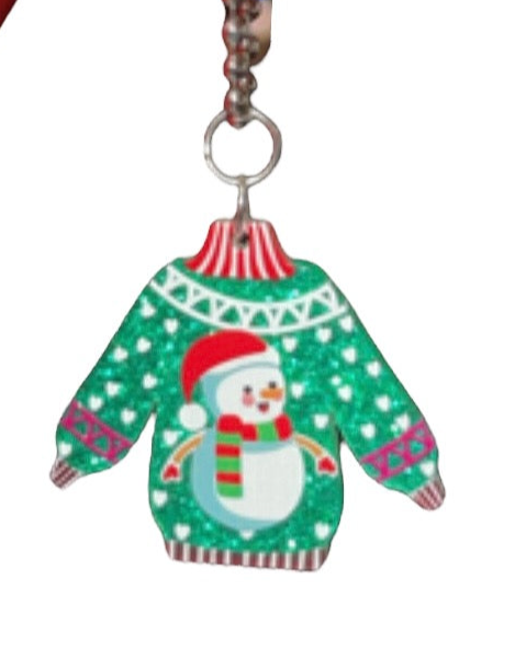 Ugly Sweater Snowman Handle Charm