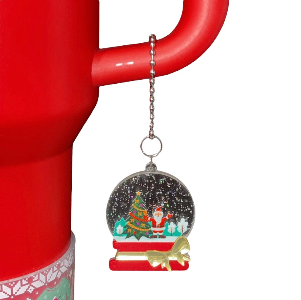 Santa Snowglobe Handle Charm