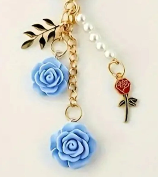 LSF Blue Rose Straw Charm
