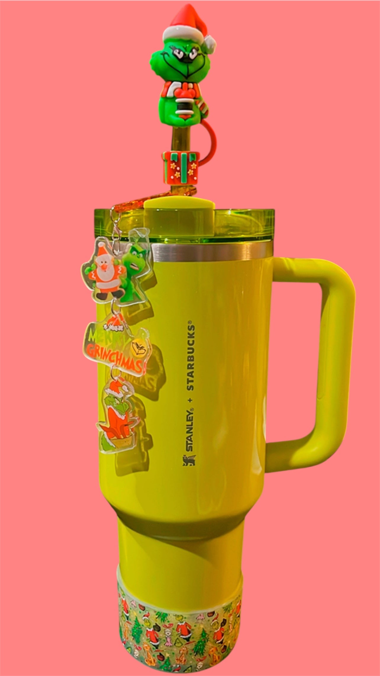 Merry Grinchmas Straw Charm