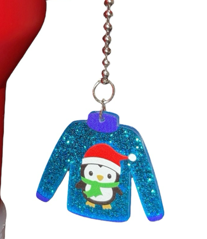 Ugly Sweater Penguin Handle Charm