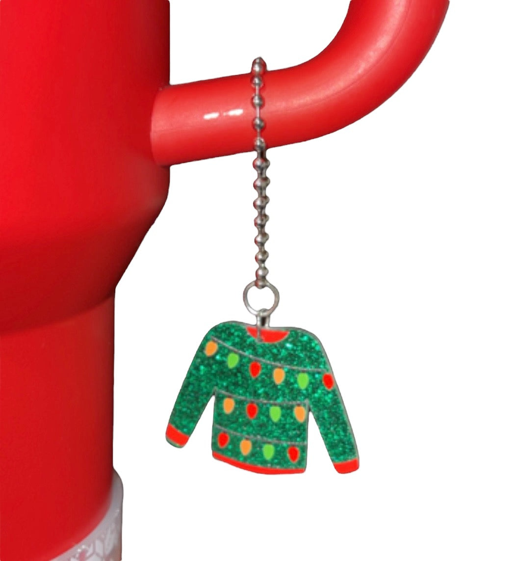 Ugly Sweater Christmas Lights Handle Charm