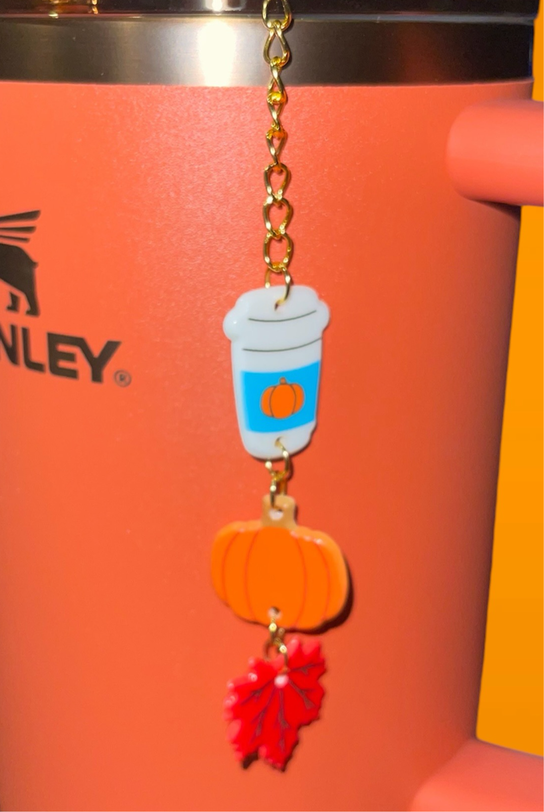 Pumpkin Spice Trio Straw Charm