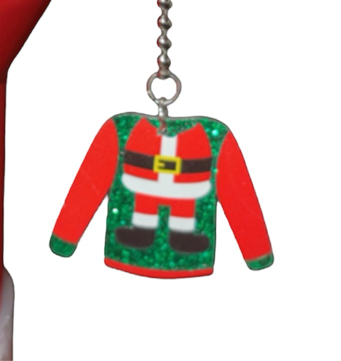 Ugly Sweater Santa Suit Handle Charm
