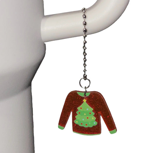Ugly Sweater Tree Handle Charm