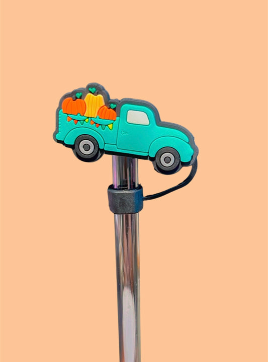 Pumpkin Truck Straw Topper