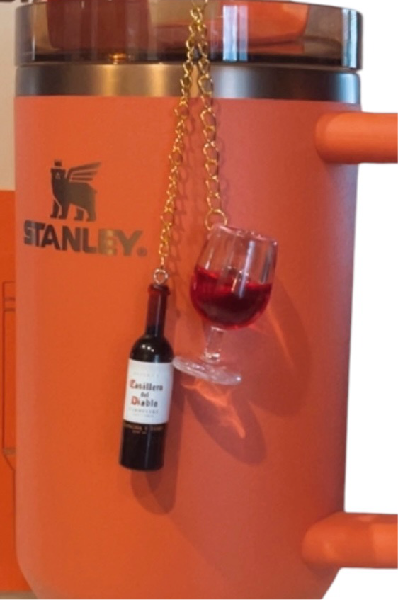 Wine Bottle Straw Charm