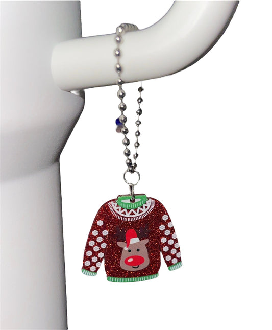 Ugly Sweater Reindeer Handle Charm
