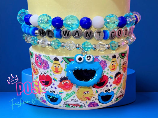 Cookie Monster Bracelet Stack