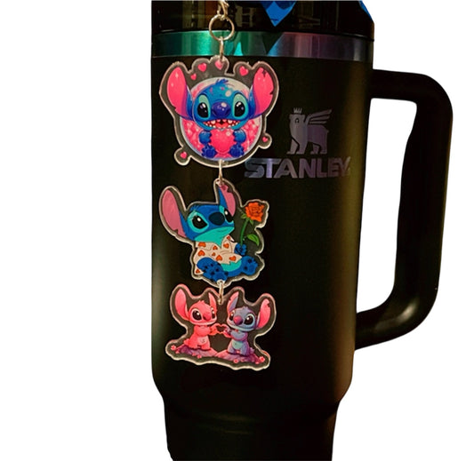 Stitch & Angel Straw Charm