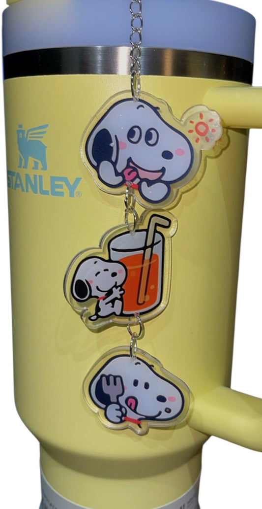 Snoopi Dog Straw Charm