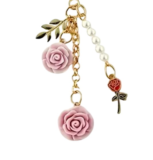 LSF Pink Rose Straw Charm