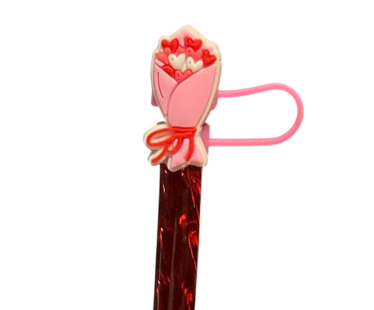 Rose Bouquet Straw Topper