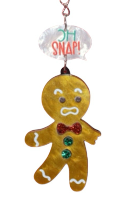 Gingerbread “Oh Snap” Straw Charm