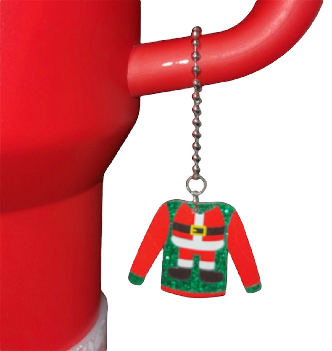 Ugly Sweater Santa Suit Handle Charm
