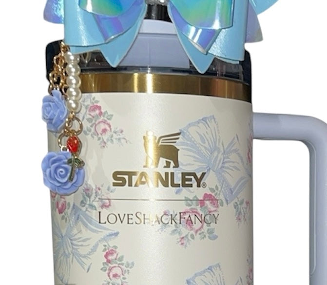 LSF Blue Rose Straw Charm