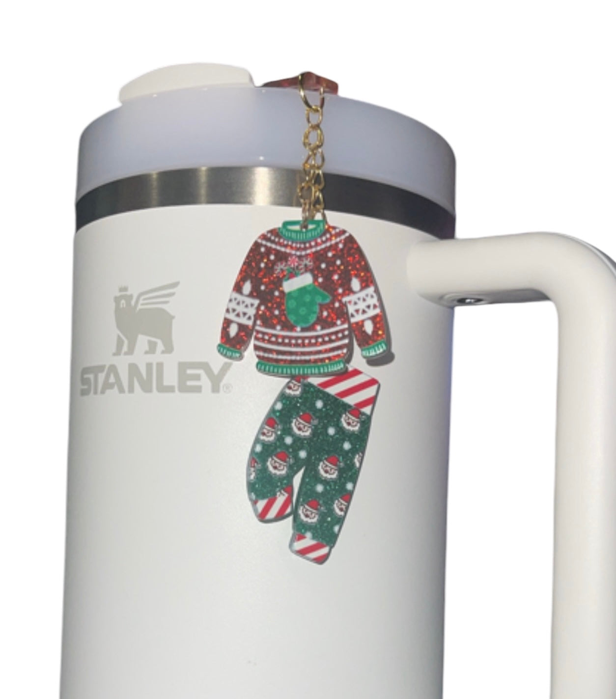 Christmas Pajamas Straw Charm