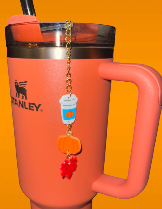 Pumpkin Spice Trio Straw Charm