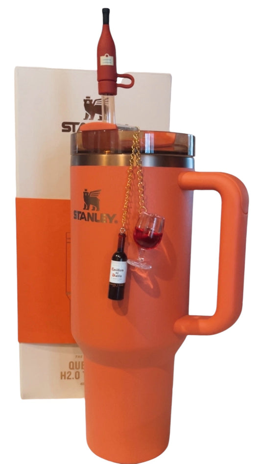 Wine Bottle Straw Charm